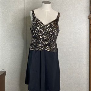 Swimsuits For All Black and Gold One Piece Size 16